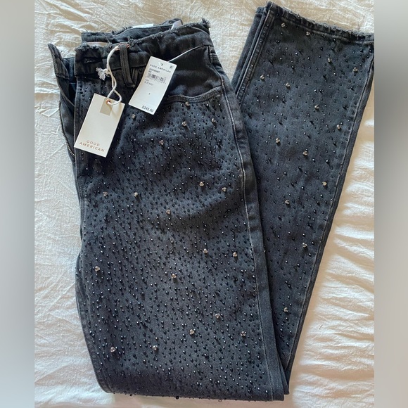 Good American Good Icon Embellished High Rise Jeans - Picture 3 of 5